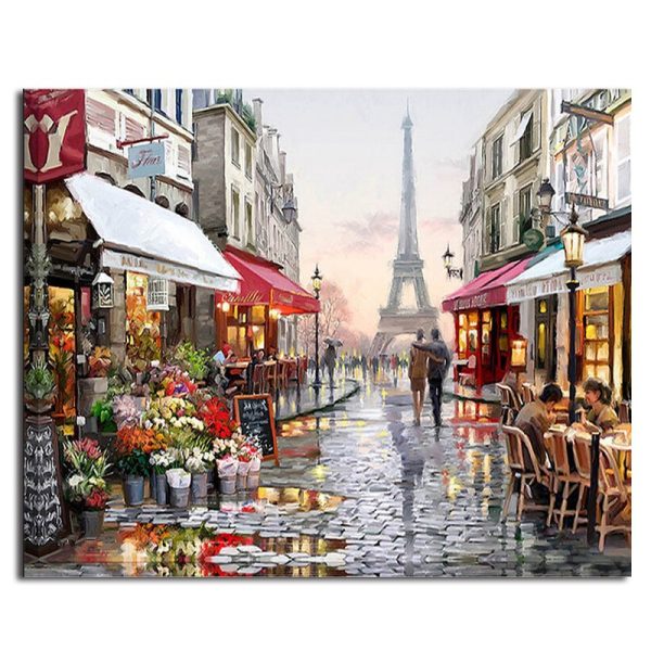 DIY-Eiffel Love Oil Painting 40*50cm