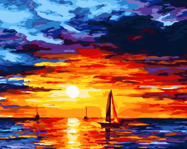 DIY-171 Sunset Oil Painting 40*50cm